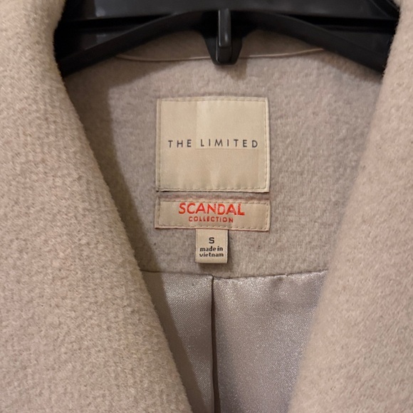 Limited Scandal Collection Light Tan Women's Draped Wool-Blend Coat - Picture 3 of 5